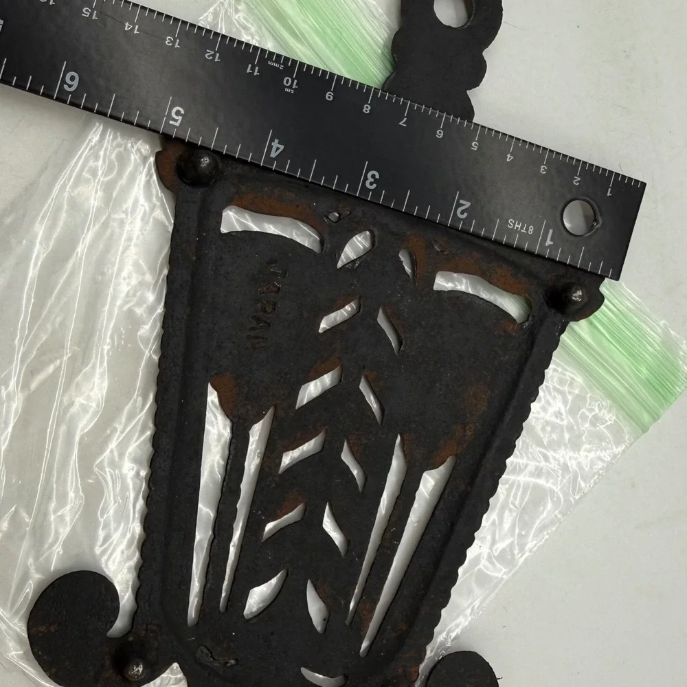 Vintage Cast Iron Trivet Made in Japan Tassel and Wheat Wall Decor Black